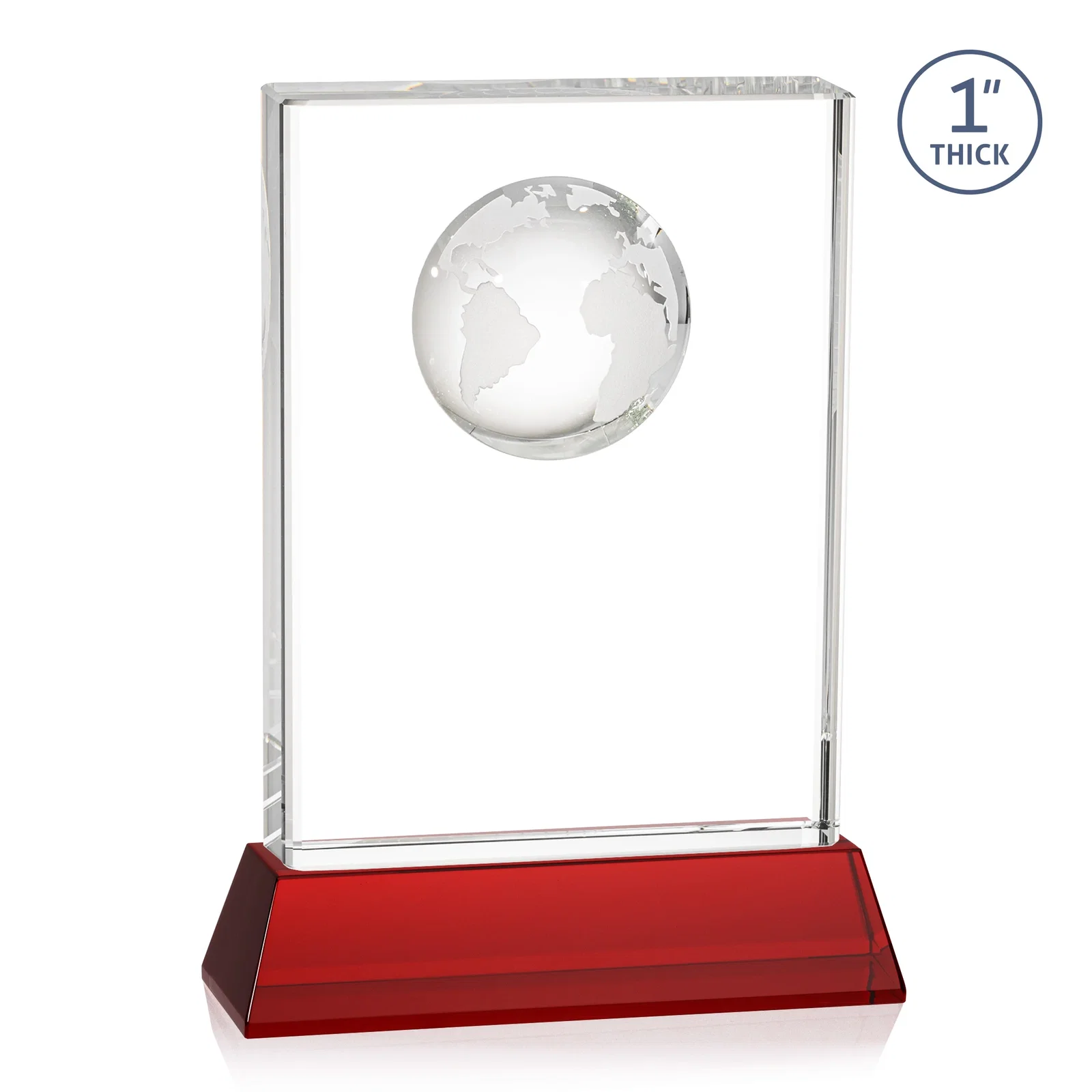 Personalized Optical Crystal Globe Award on a Tall Tapered Base, with your logo for safety achievement programs