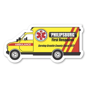 Ambulance Shaped Full Color Magnet