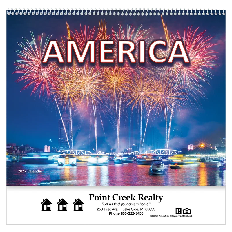 America! Wall Calendar: 2025 Spiral Bound
