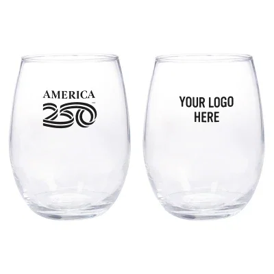 Wine glass with a slender stem and rounded bowl