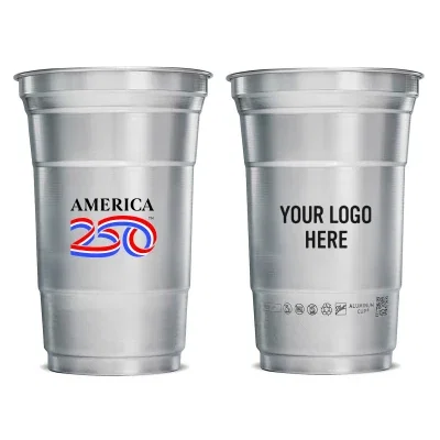 Aluminum drink cup available in 20 and 16 ounce capacities