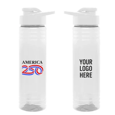 Clear twenty-four ounce bottle with full color wrap printing