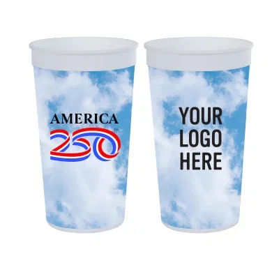 Stadium cup printed in full color across the outside