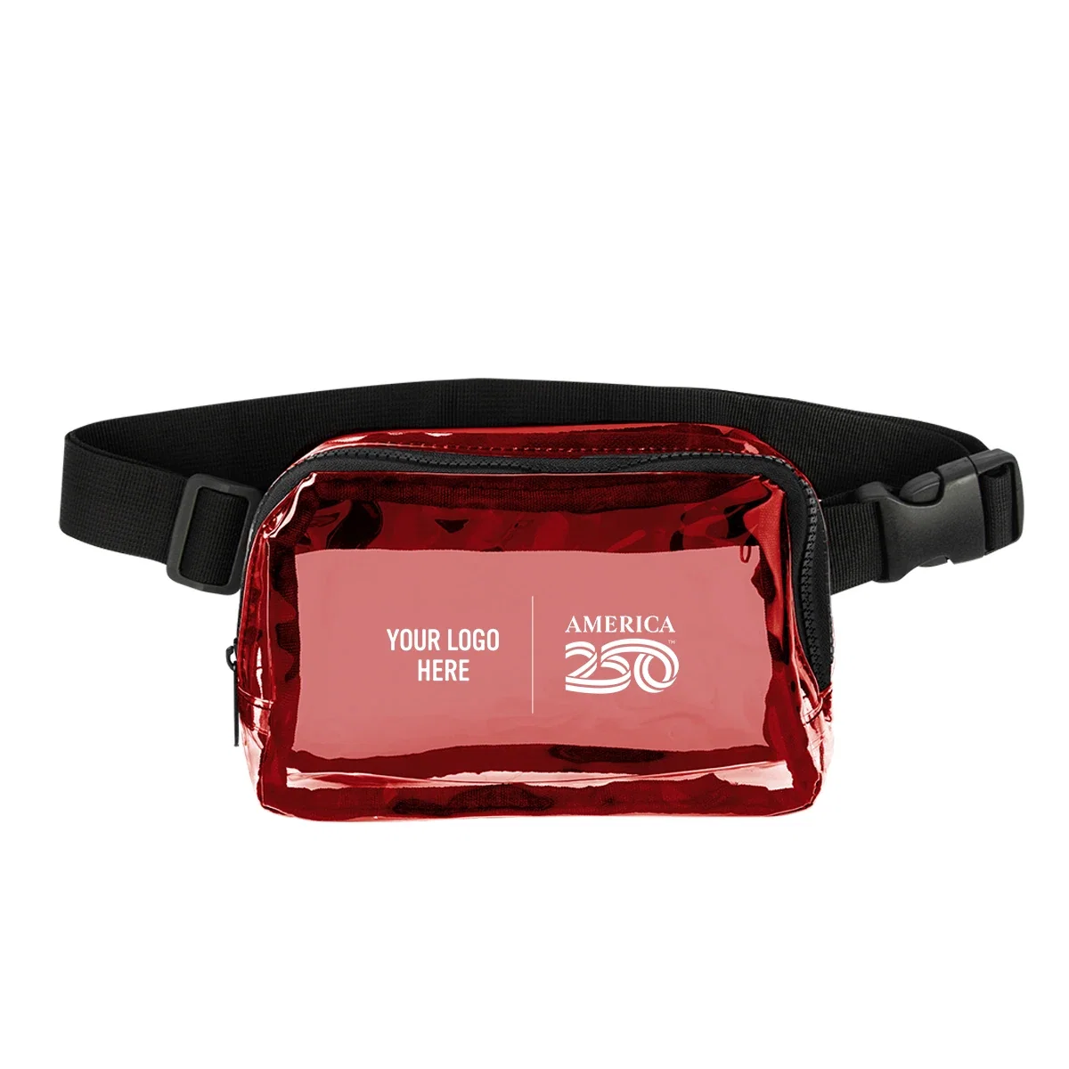 Contents visible through the transparent panel while worn at the waist