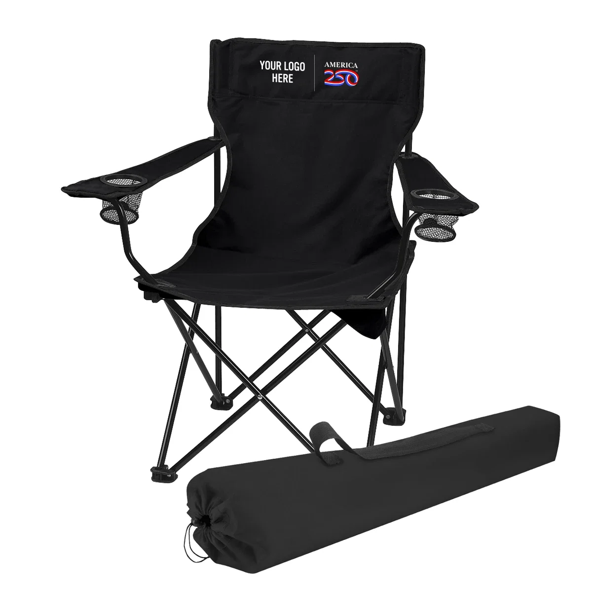 Carrying bag shown beside the folded chair
