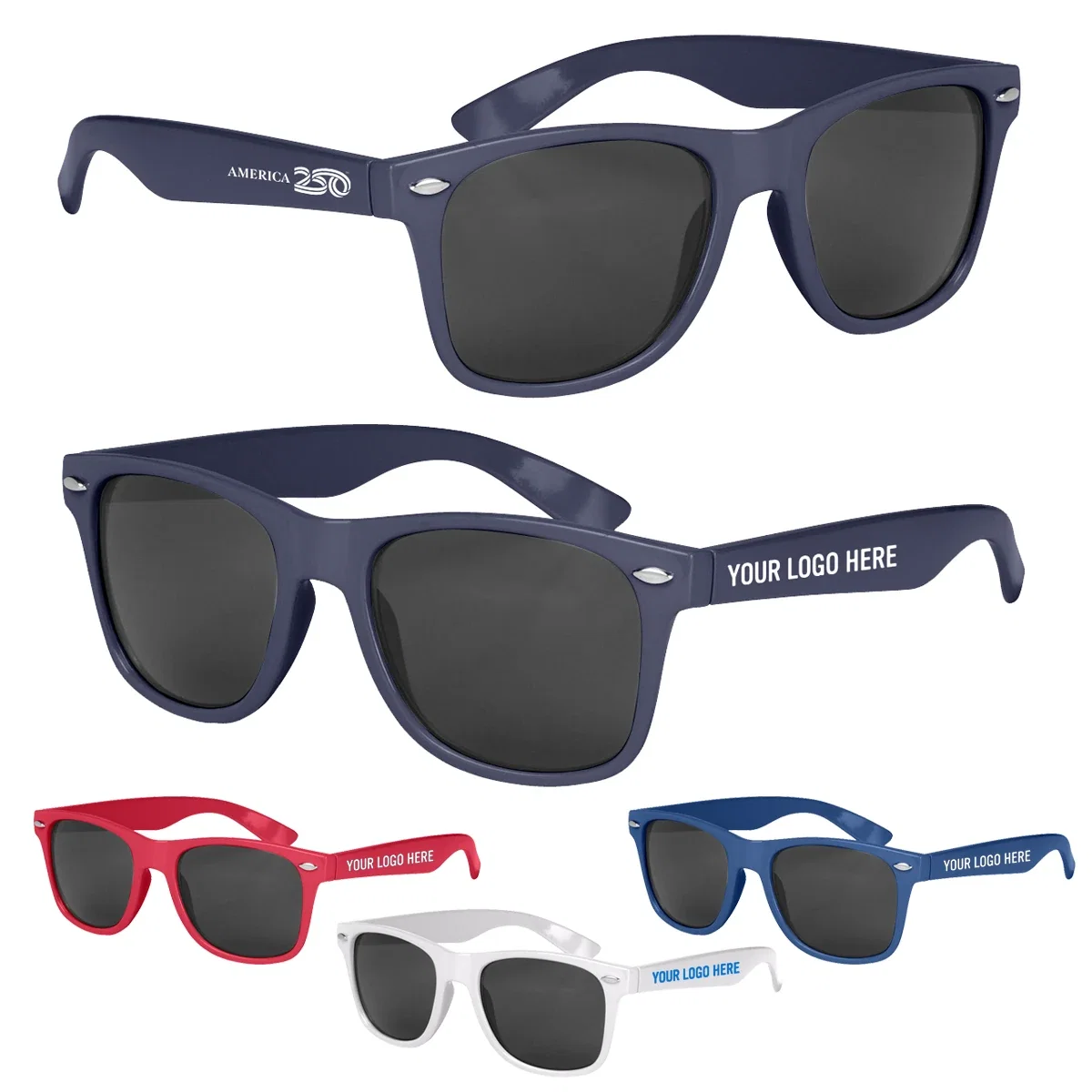Retro styled frames viewed from slightly above