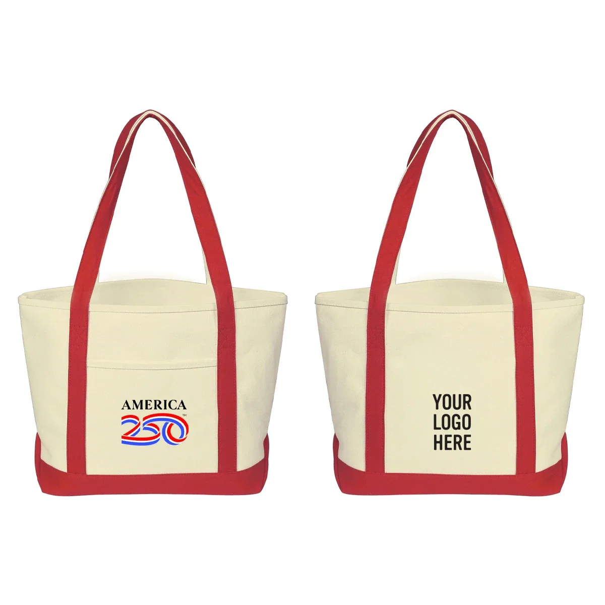 America250™ Medium Starboard 24 Oz. Recycled Cotton Canvas Tote Bag — view 2