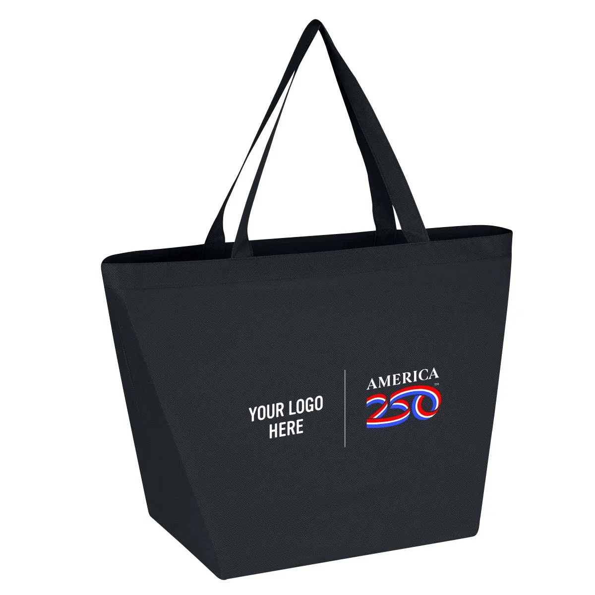 Eight inch gusset lets the budget bag stand alone