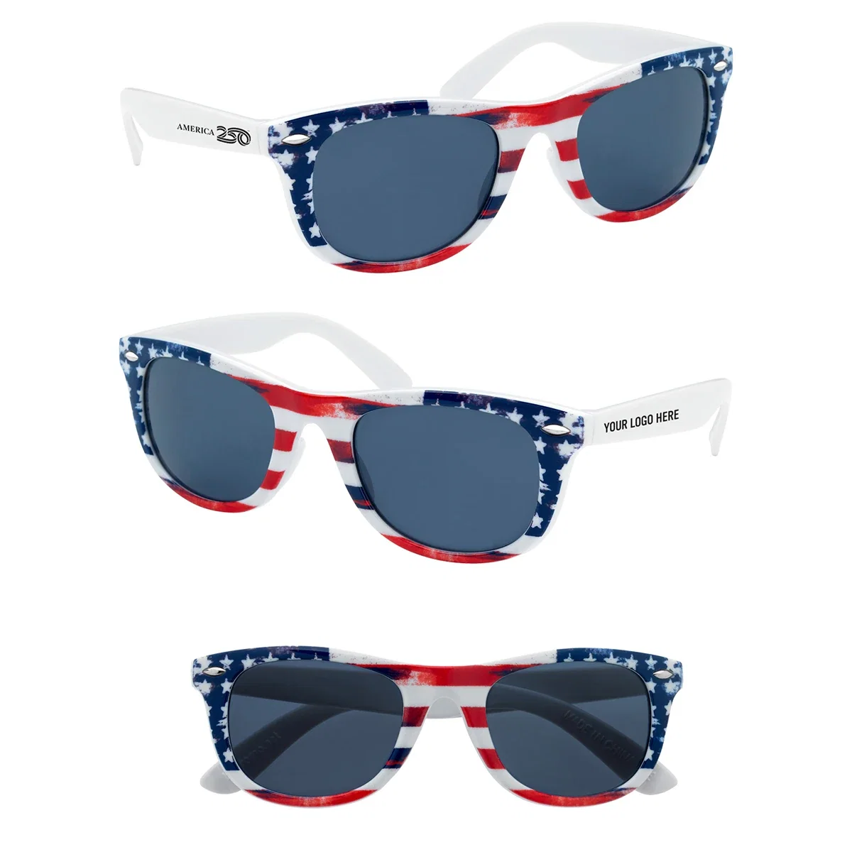 Arm and lens detail on the flag themed frames