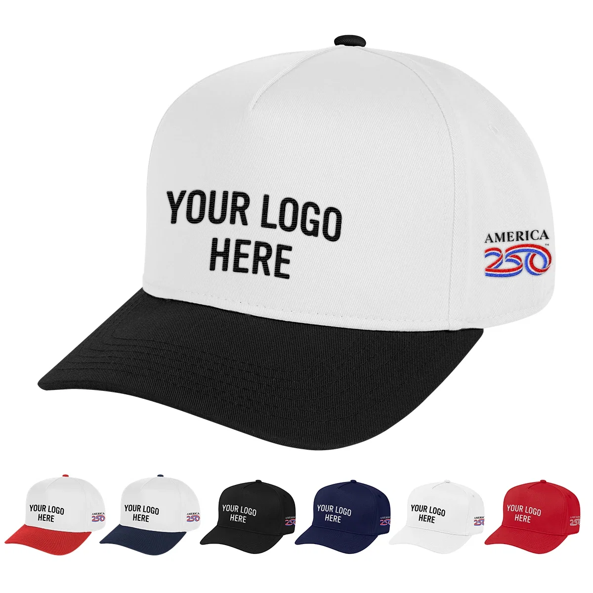 Side angle showing the crown and contrast brim