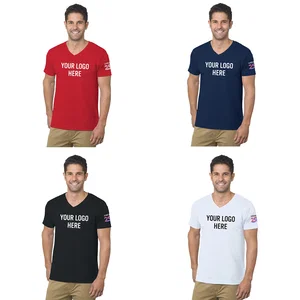 America250™ USA Made Fine Jersey V Neck T-Shirt