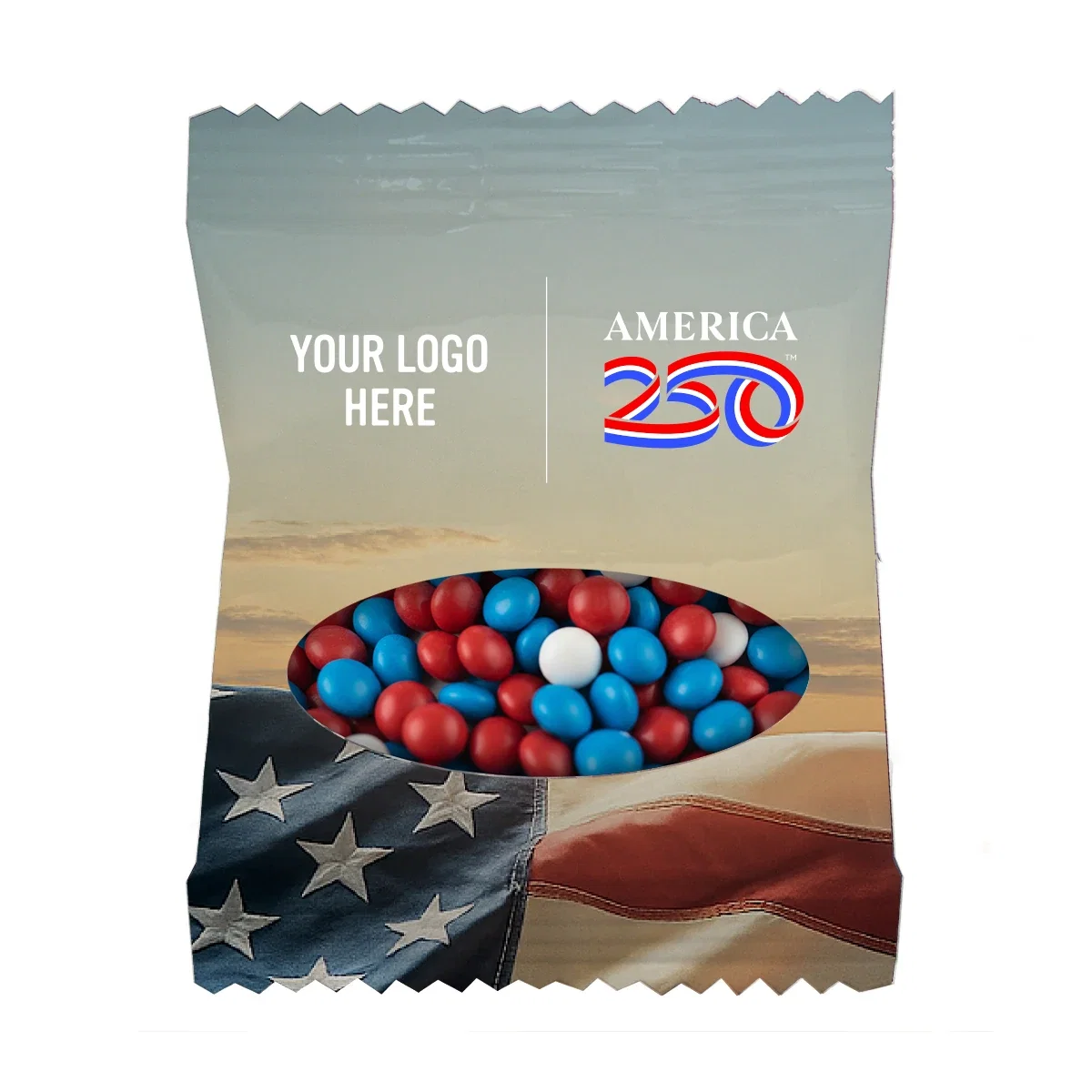 Compact candy packet sized for trade show giveaways and event favors