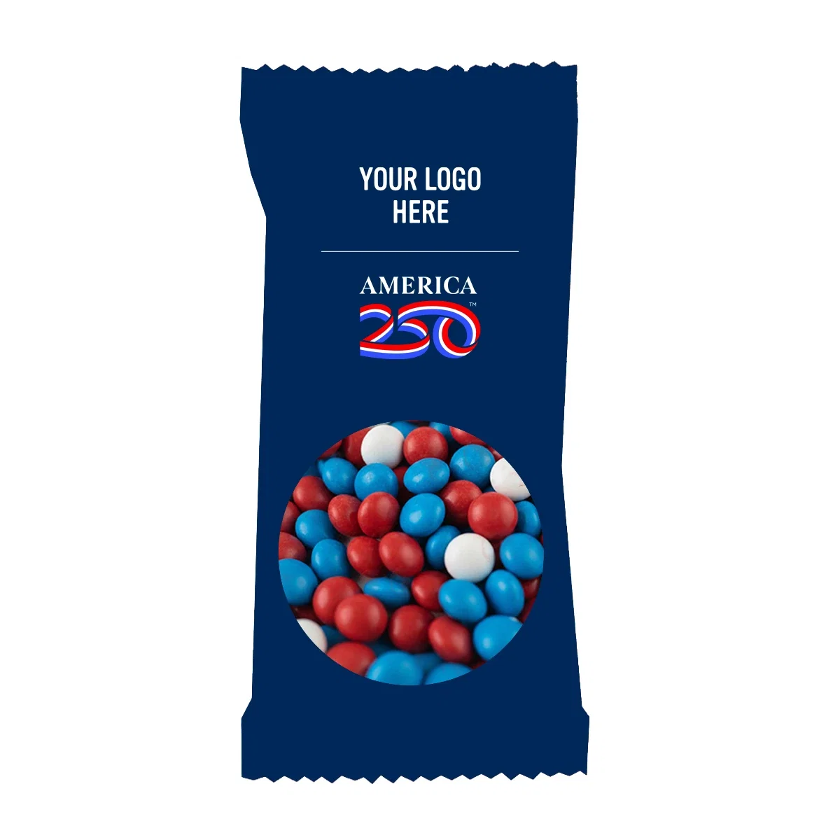 Upright view of the slim food bag from the candy range