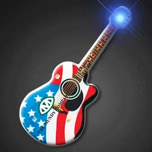 American Flag Guitar Light Up Pin
