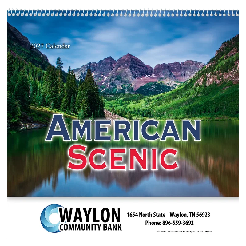 American Scenic Wall Calendar: 2025 Spiral Bound