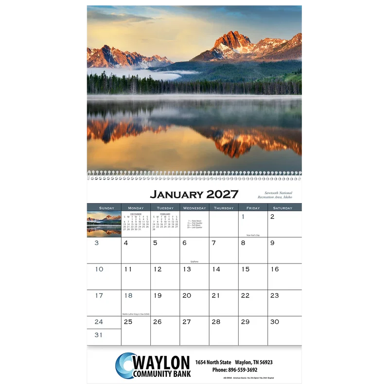 American Scenic Wall Calendar: 2025 Spiral Bound — view 2