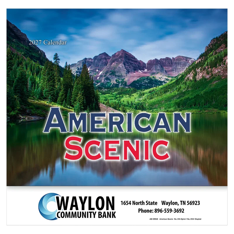 American Scenic Wall Calendar: 2025 Stapled