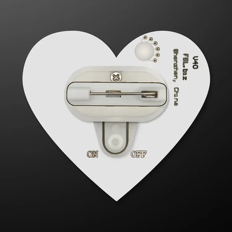 American USA LED Flashing Heart Pin Badge — view 3