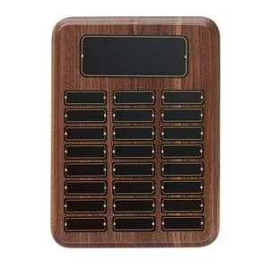Walnut Perpetual Plaque With 24 Radius-Corner Plates