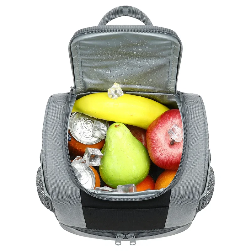 Back view of the Americana RPET 2-Compartment Lunch Cooler Bag, showing the adjustable strap