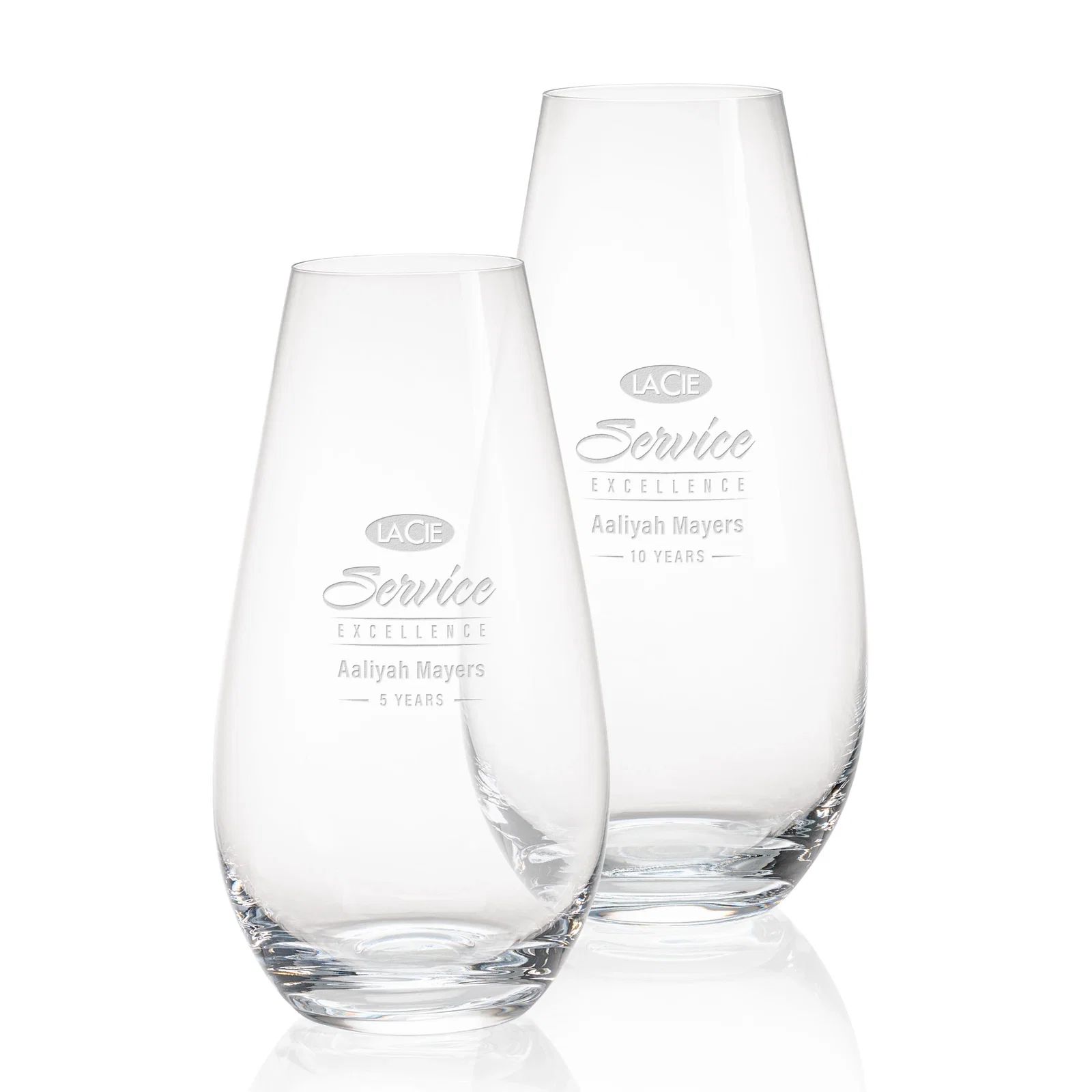 Custom Lead Free Crystalline Vase with Thick Base Flowing Into Sides for employee recognition