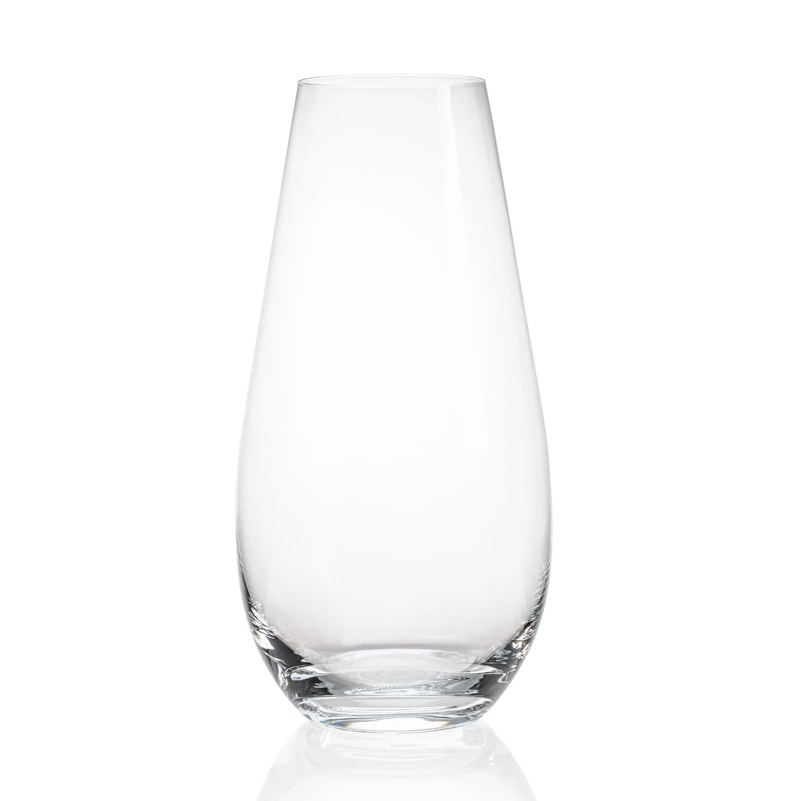 Custom Lead Free Crystalline Vase with Thick Base Flowing Into Sides for retirement presentations