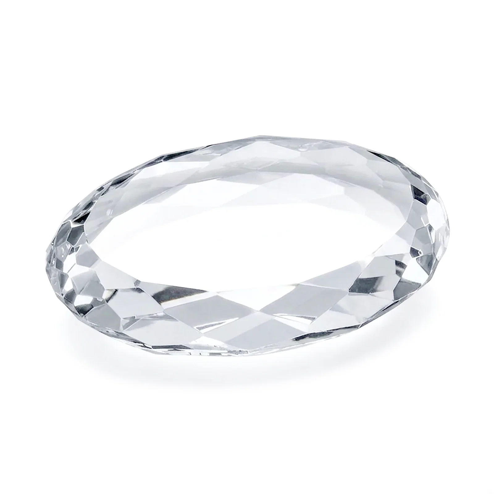 Custom Gem-Cut Oval Crystal Paperweight, 4" x 2.875", client appreciation gift for team milestone celebrations