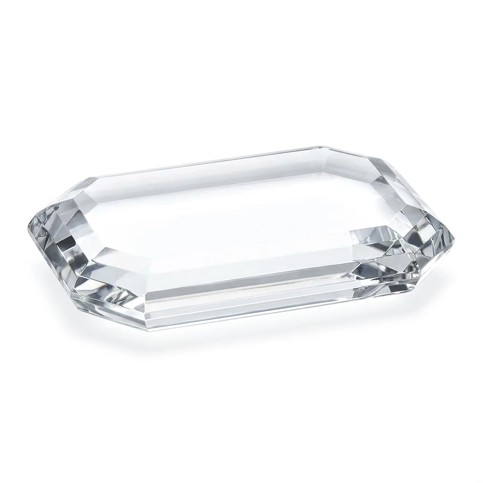 Custom Clipped-Corner Rectangle Crystal Paperweight, 4" x 2.75" x 0.75", client appreciation gift for team milestone celebrations