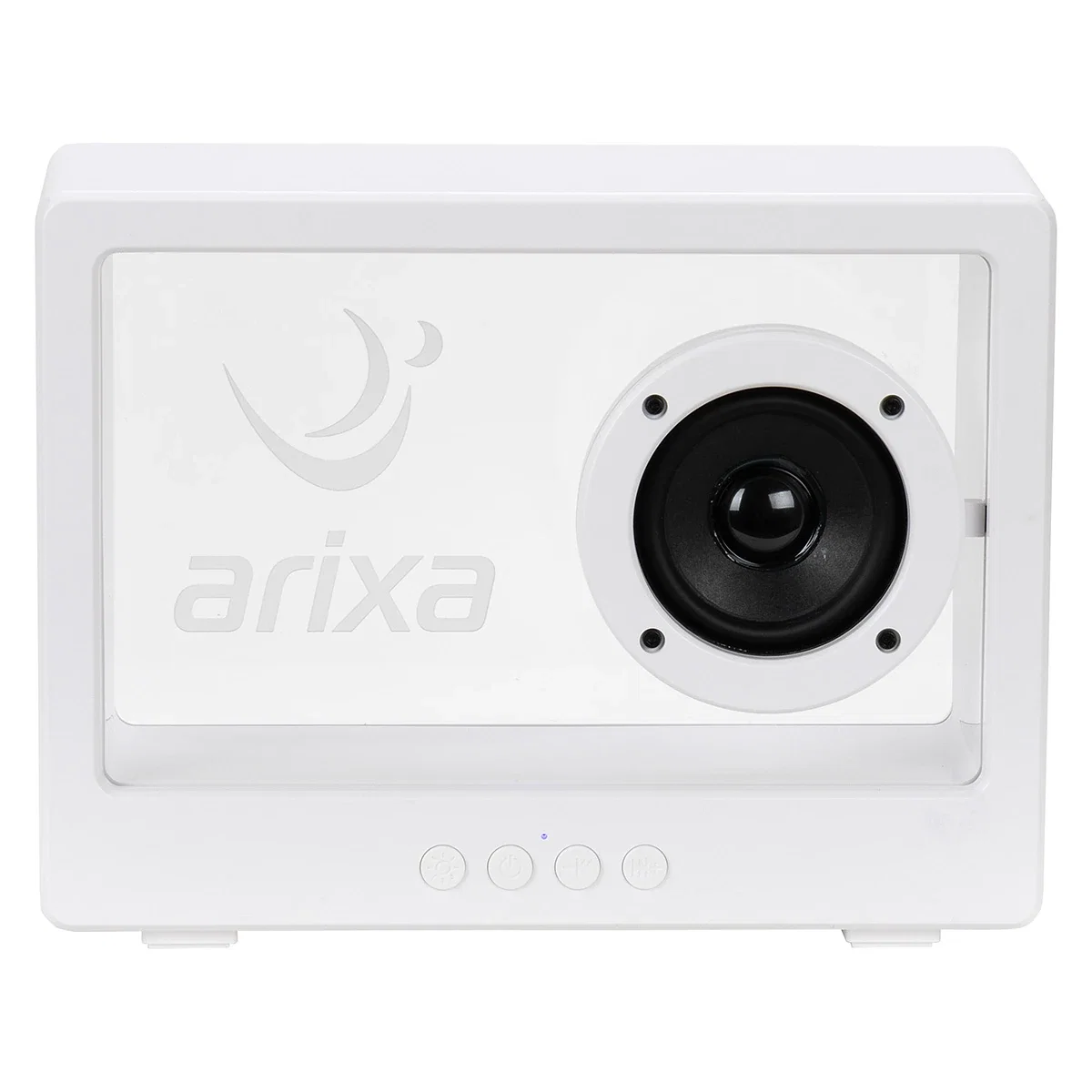 Side profile of the AMP 5W Wireless Speaker highlighting its compact portable housing