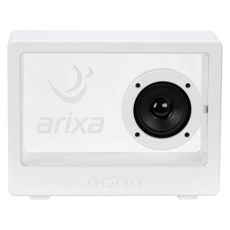 Side profile of the AMP 5W Wireless Speaker highlighting its compact portable housing