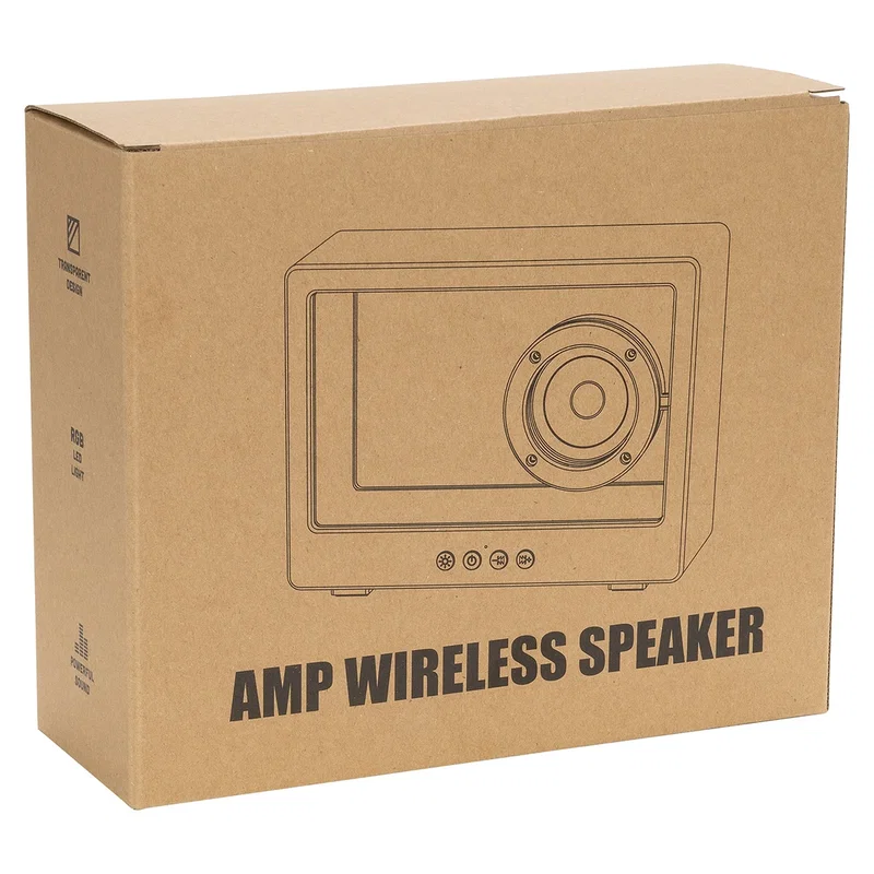 Retail packaging for the AMP 5W Wireless Speaker