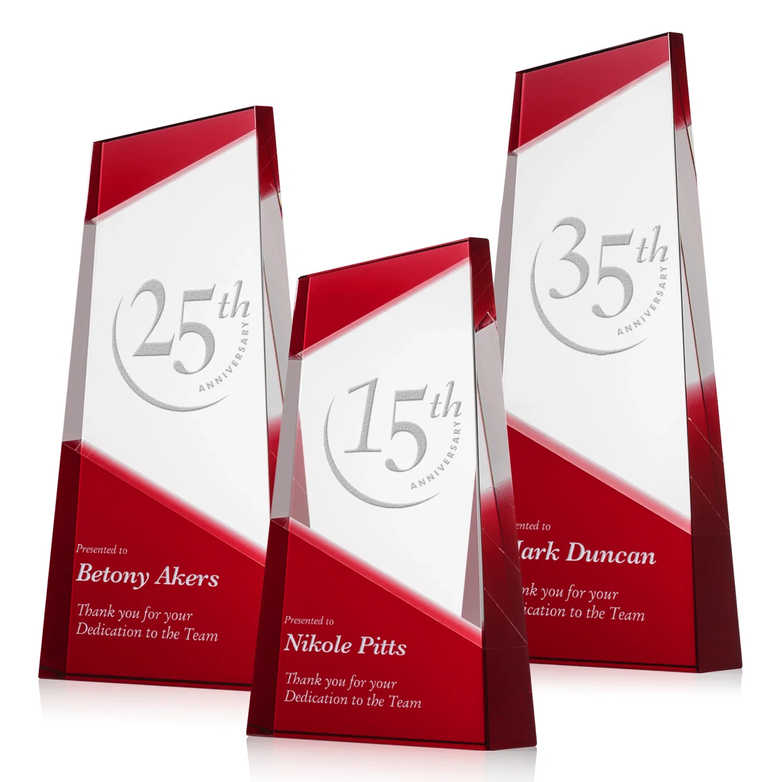 Personalized Ebony and Clear Optical Crystal Angled Wedge Award, awards for employee recognition