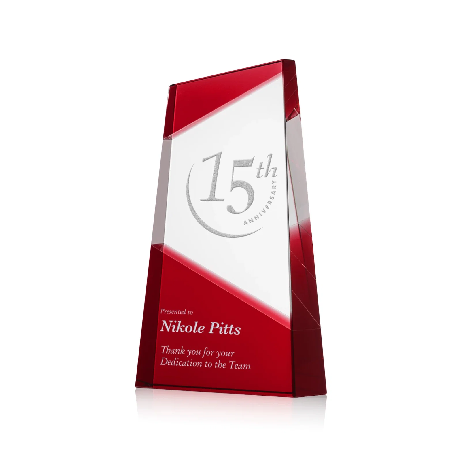 Personalized Ebony and Clear Optical Crystal Angled Wedge Award, awards for corporate award ceremonies