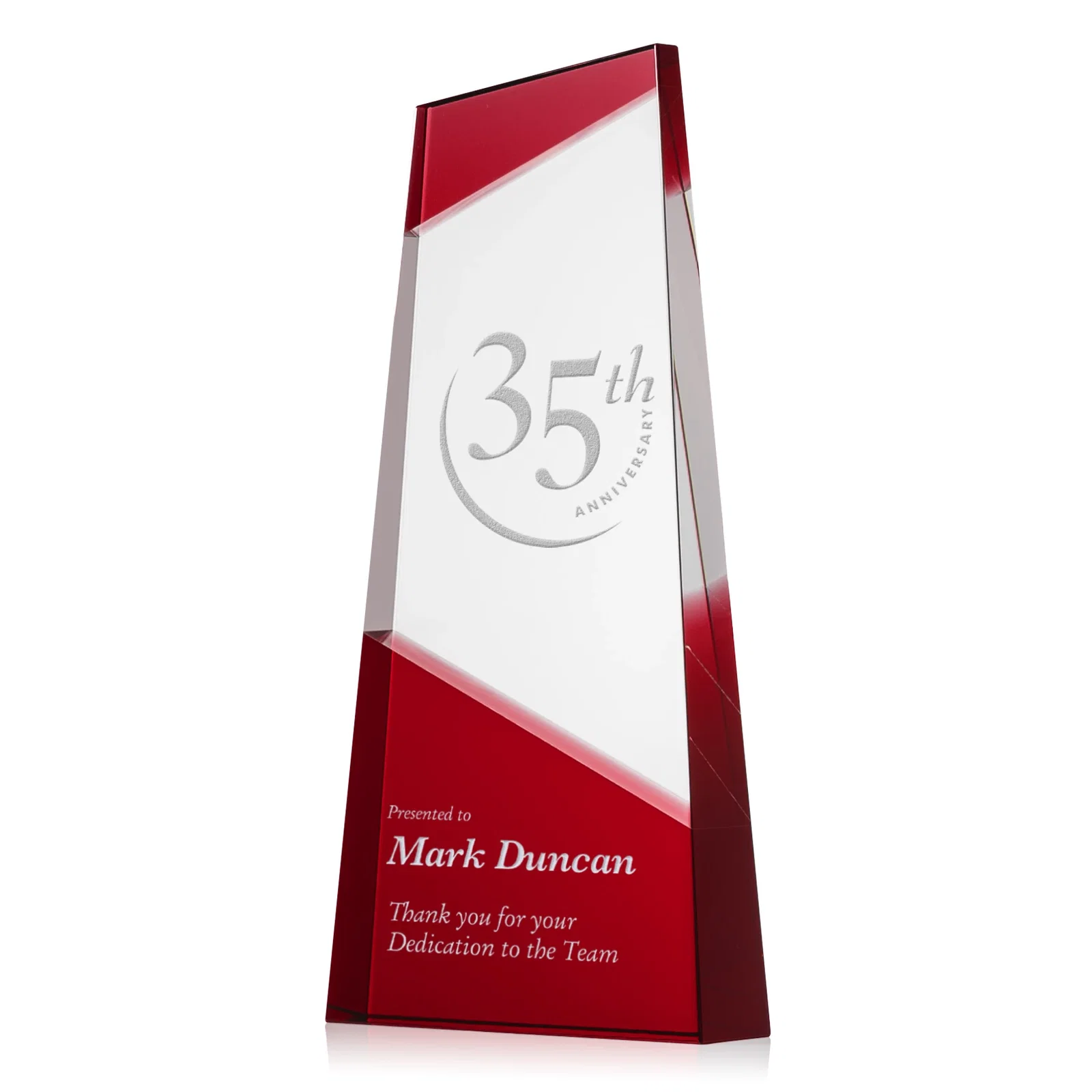 Personalized Ebony and Clear Optical Crystal Angled Wedge Award, awards for sales achievement awards