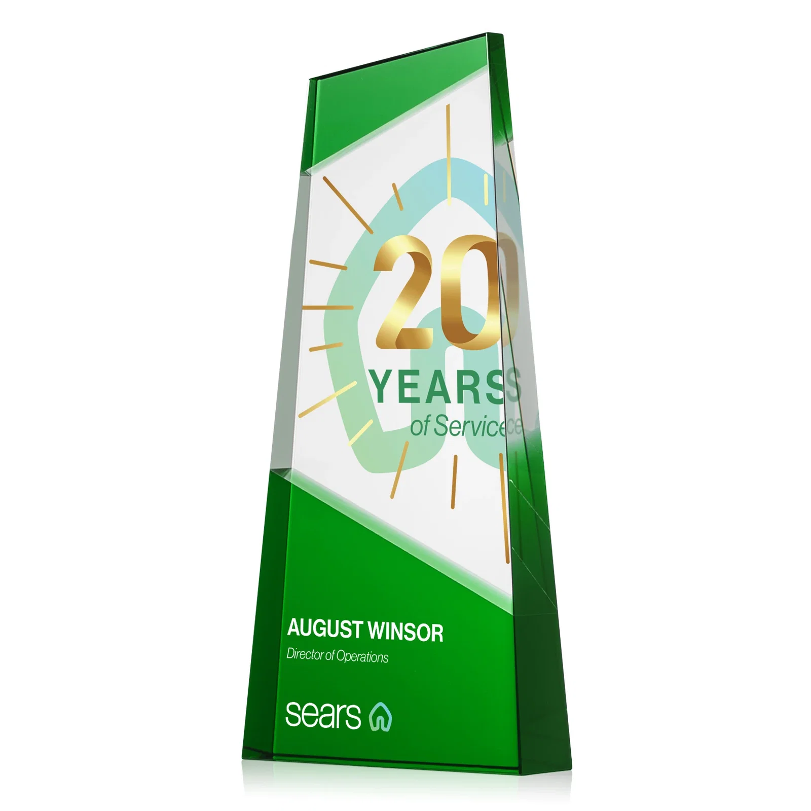 Personalized Ebony and Clear Optical Crystal Angled Wedge Award, awards for graduation ceremonies