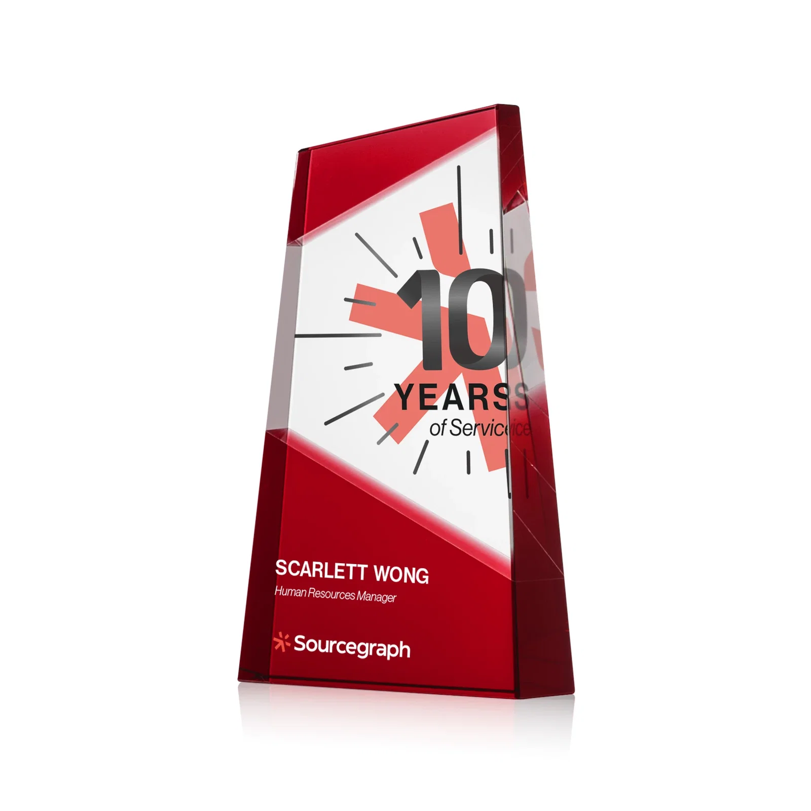 Promotional Ebony and Clear Optical Crystal Angled Wedge Award, awards for team milestone celebrations
