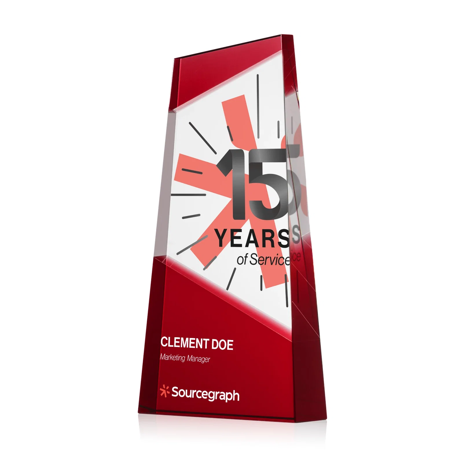 Promotional Ebony and Clear Optical Crystal Angled Wedge Award, awards for donor appreciation