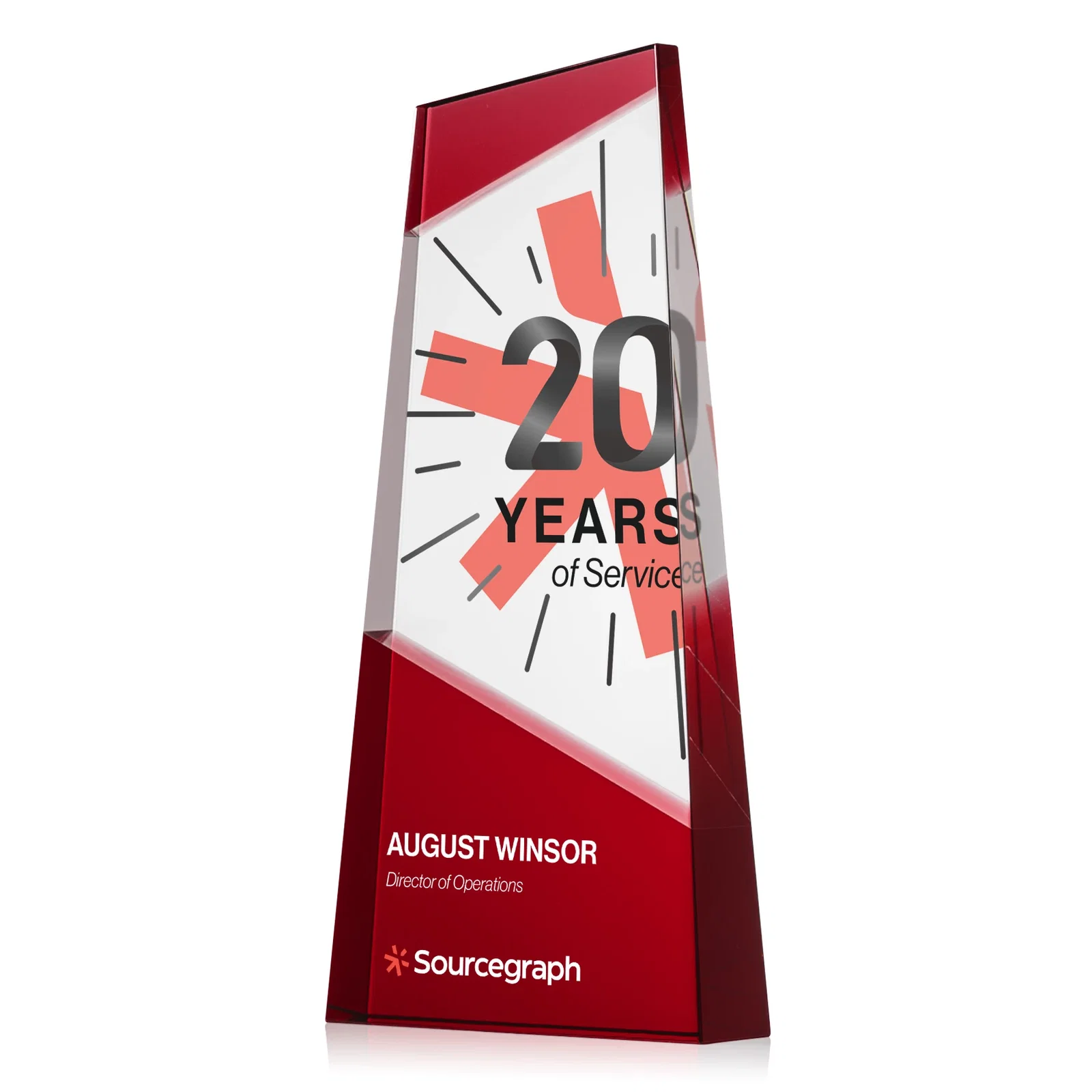 Promotional Ebony and Clear Optical Crystal Angled Wedge Award, awards for graduation ceremonies
