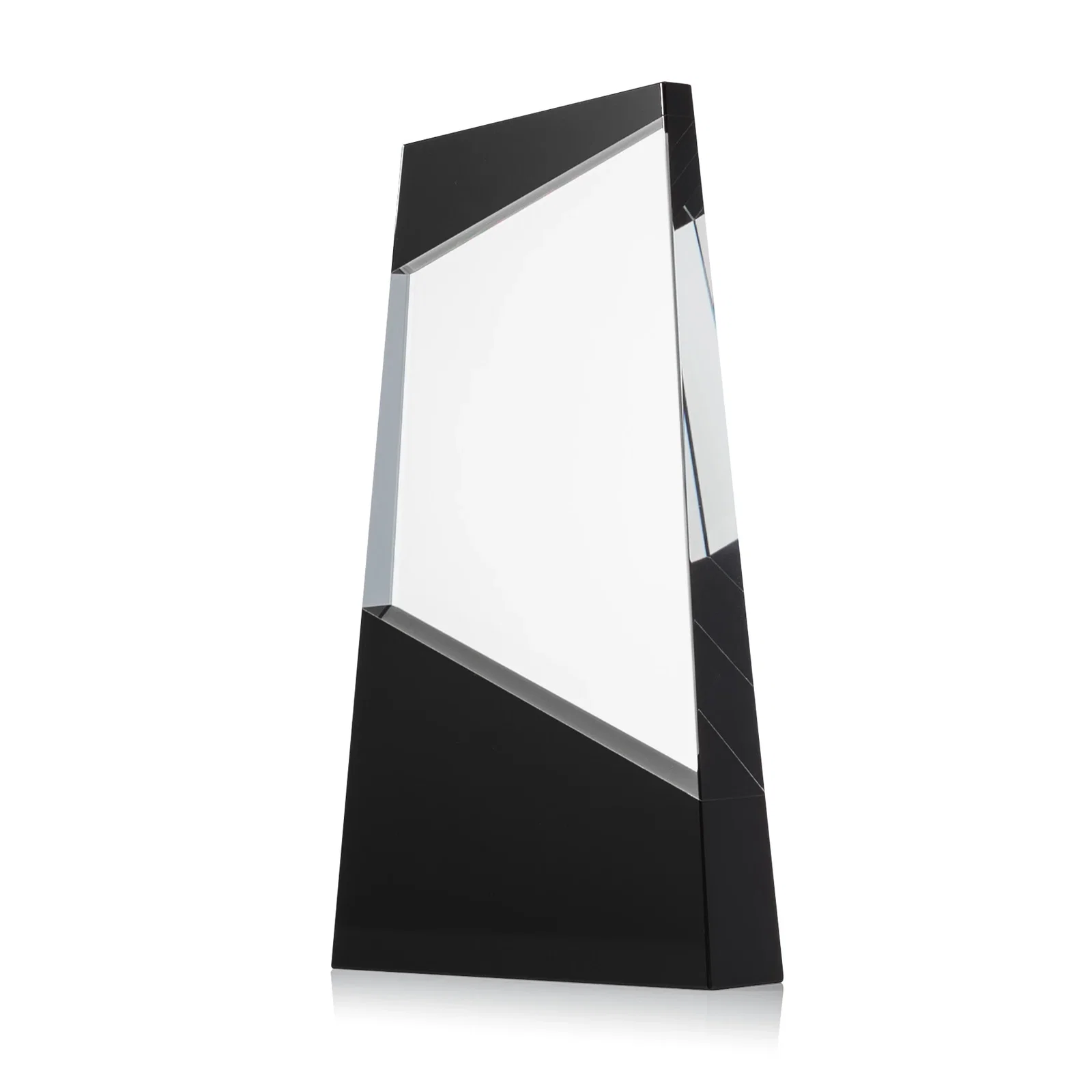 Promotional Ebony and Clear Optical Crystal Angled Wedge Award, awards for volunteer appreciation