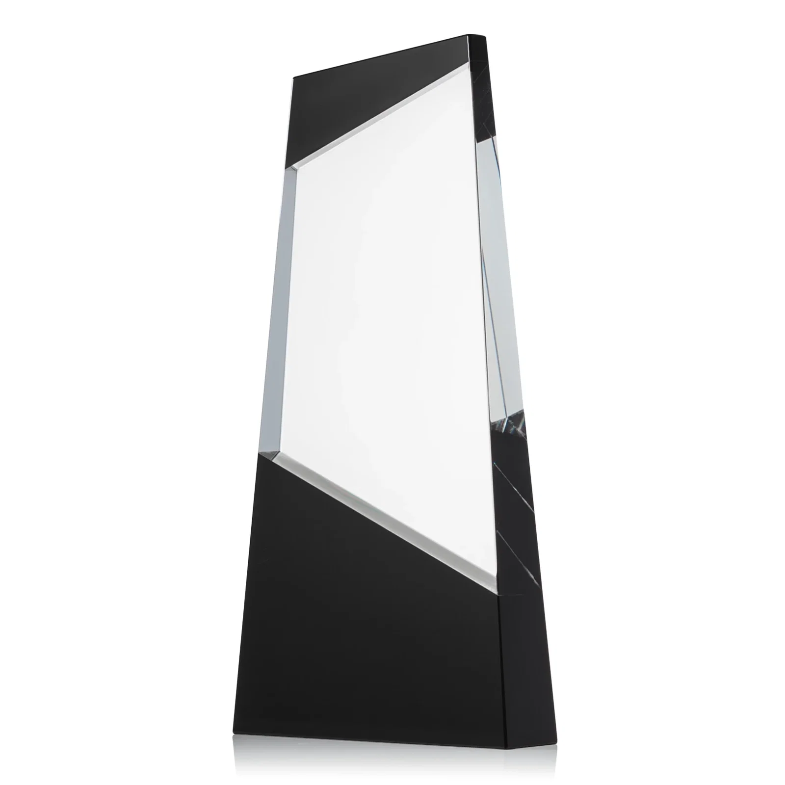 Promotional Ebony and Clear Optical Crystal Angled Wedge Award, awards for dealer and partner awards