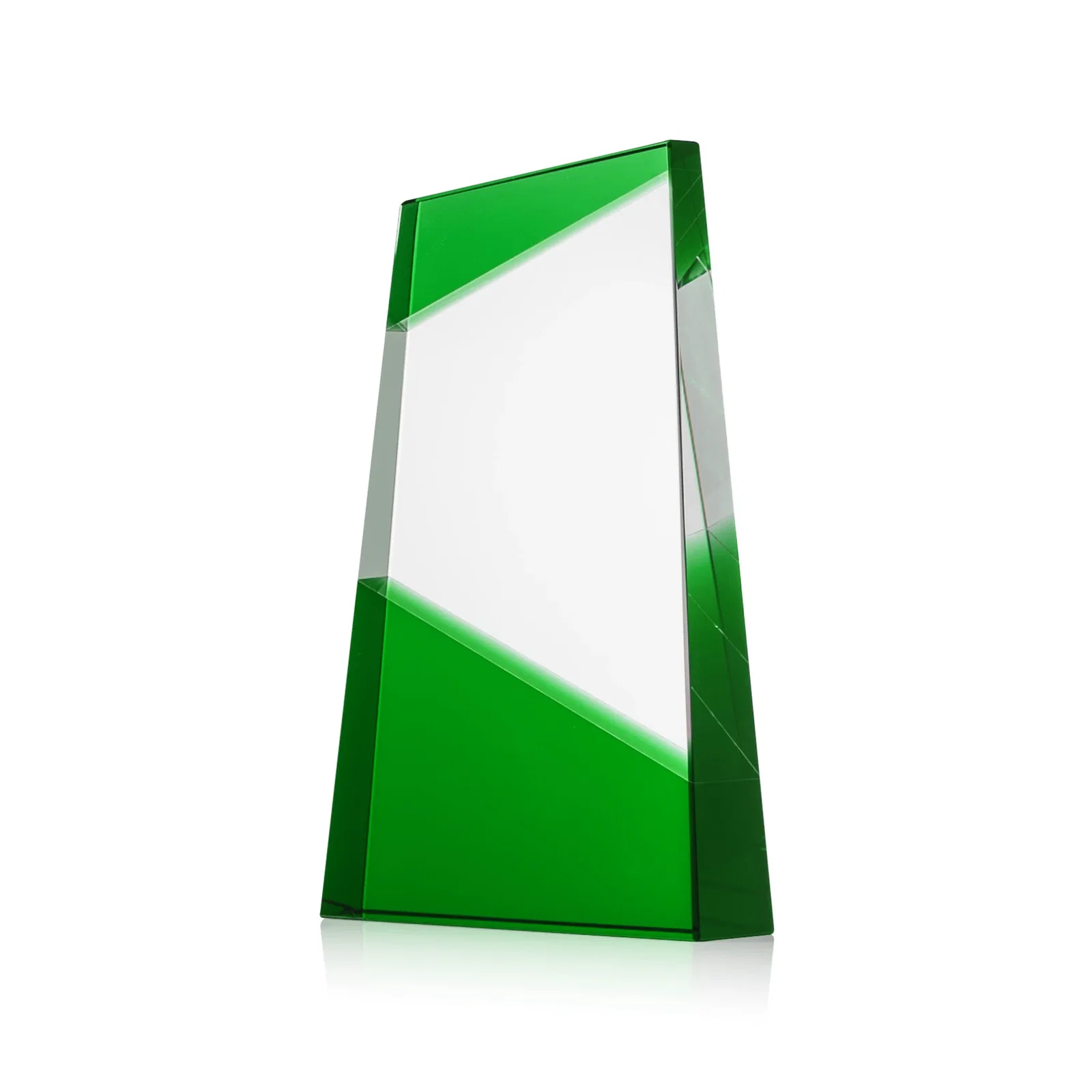 Promotional Ebony and Clear Optical Crystal Angled Wedge Award, awards for company anniversary events
