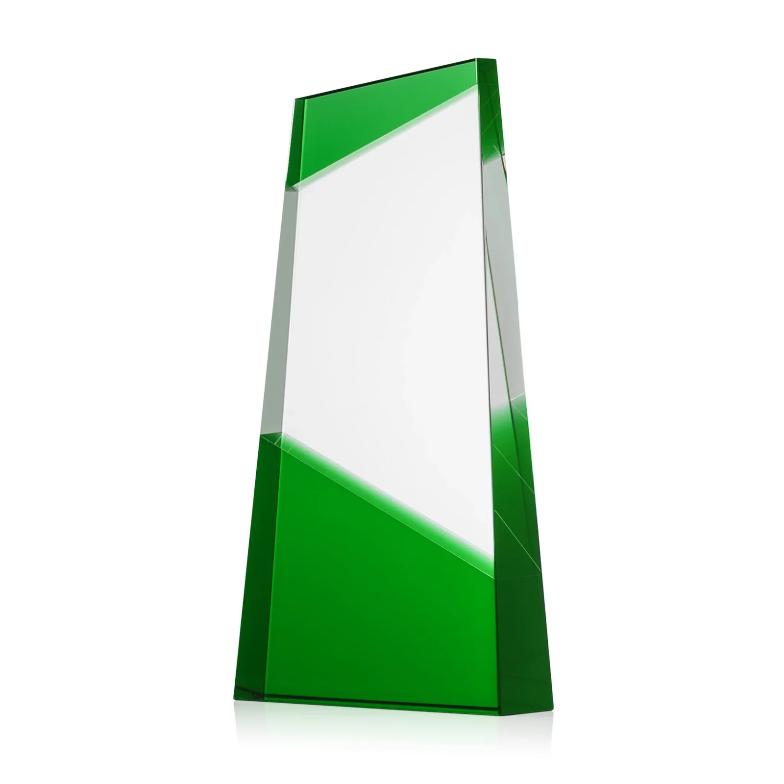 Branded Ebony and Clear Optical Crystal Angled Wedge Award, awards for employee recognition