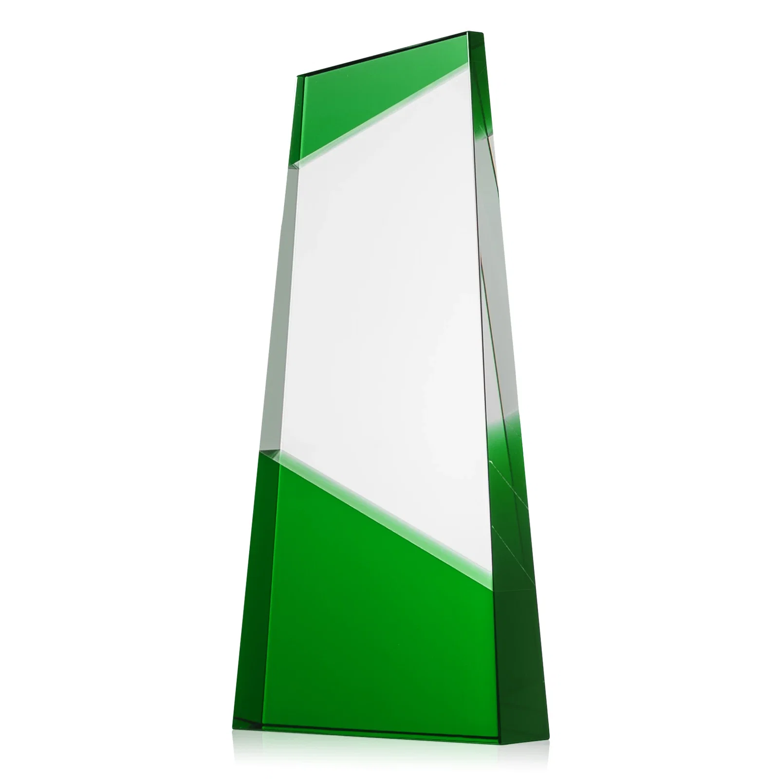 Branded Ebony and Clear Optical Crystal Angled Wedge Award, awards for corporate award ceremonies