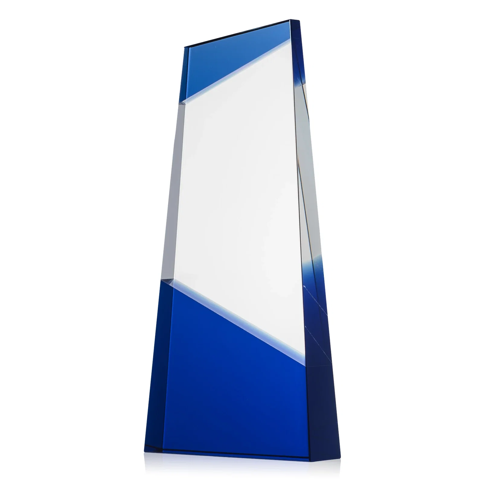 Branded Ebony and Clear Optical Crystal Angled Wedge Award, awards for retirement presentations