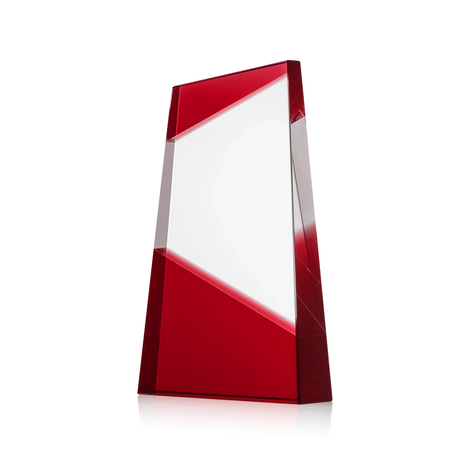 Branded Ebony and Clear Optical Crystal Angled Wedge Award, awards for team milestone celebrations