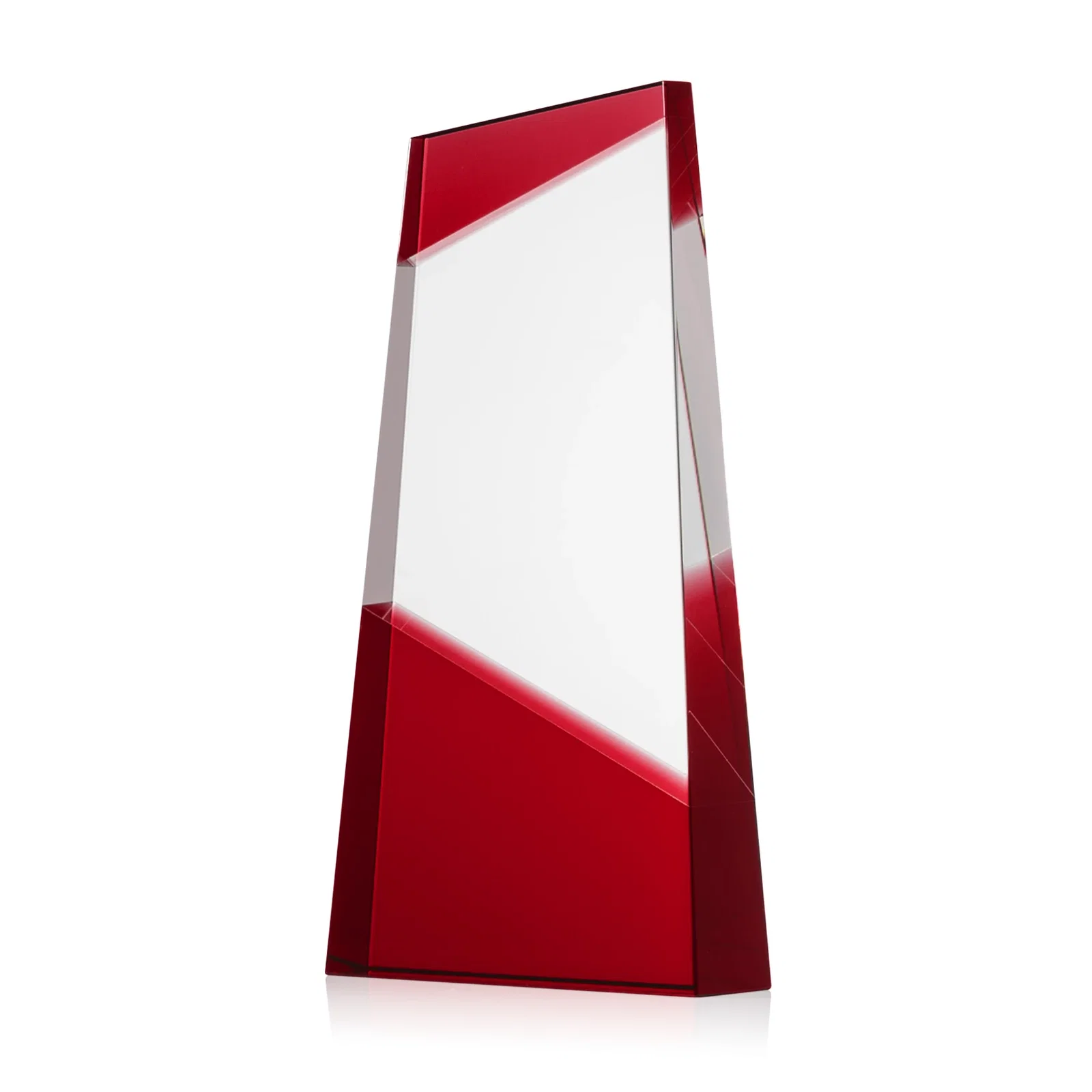 Branded Ebony and Clear Optical Crystal Angled Wedge Award, awards for donor appreciation