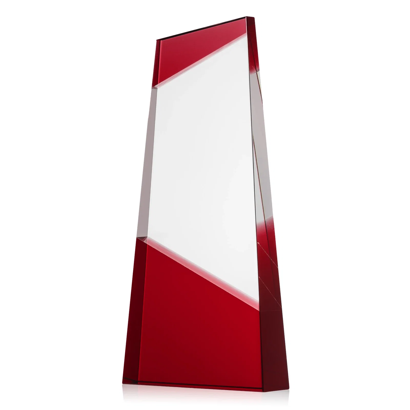 Branded Ebony and Clear Optical Crystal Angled Wedge Award, awards for graduation ceremonies