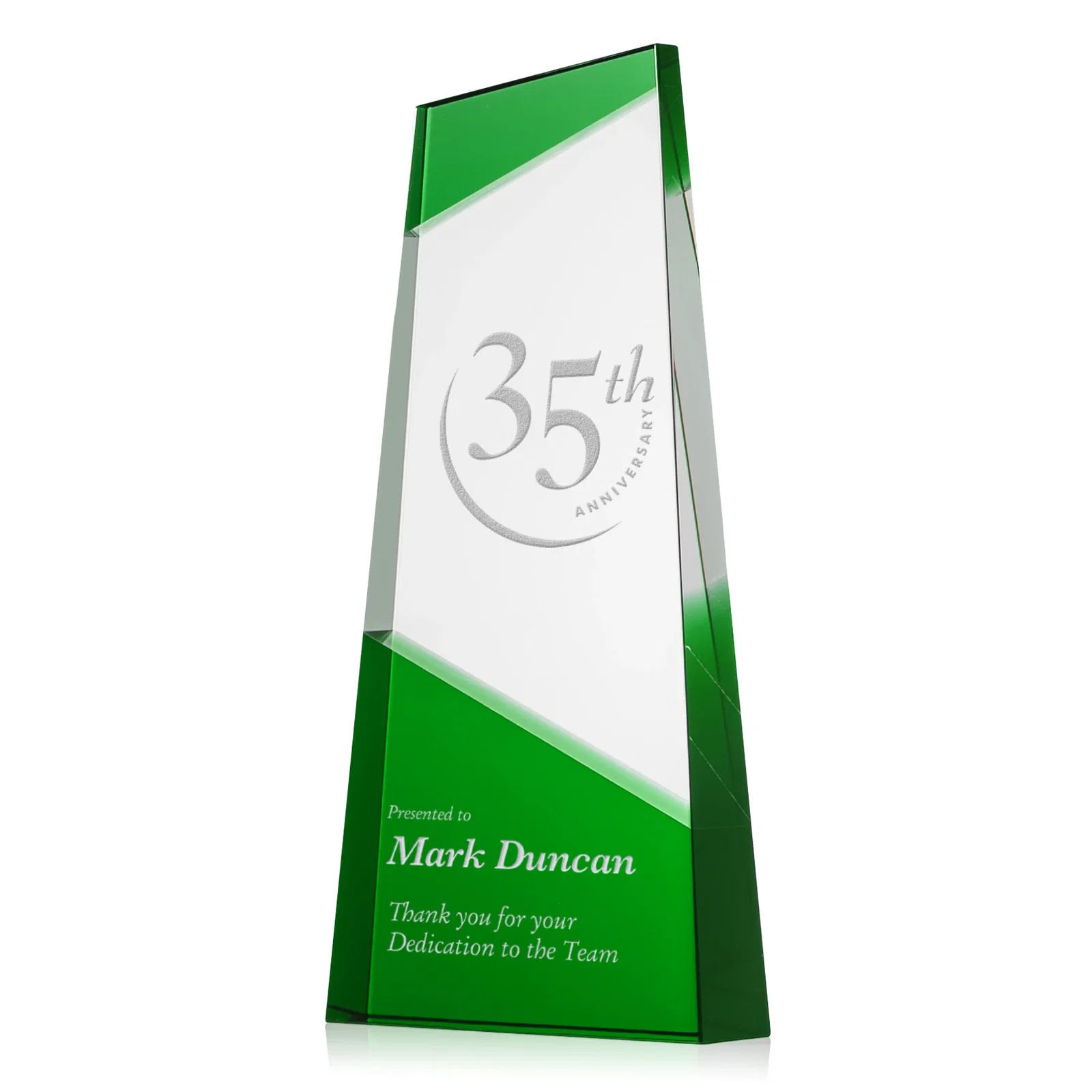 Custom Ebony and Clear Optical Crystal Angled Wedge Award, awards for graduation ceremonies