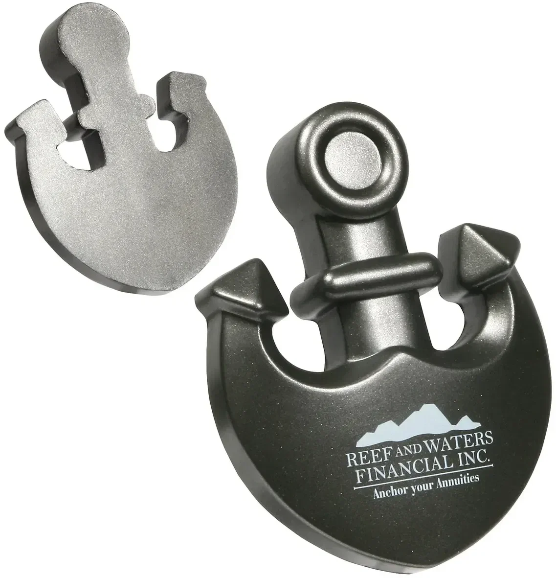 Ship's anchor stress reliever with custom logo, promotional branded nautical squeeze toy