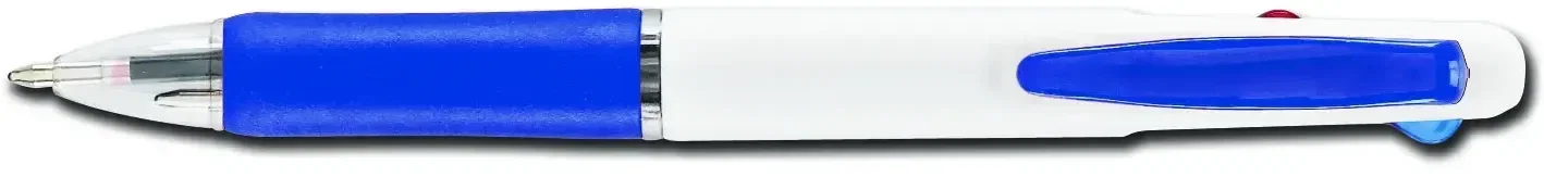 Android Pen. White plastic pen with black, blue, and red ink for trade show handouts, view 2
